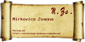 Mirkovics Zsanna névjegykártya